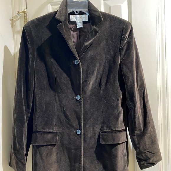 Jones New York Velvet Long Jacket Size 8 - Picture 1 of 4